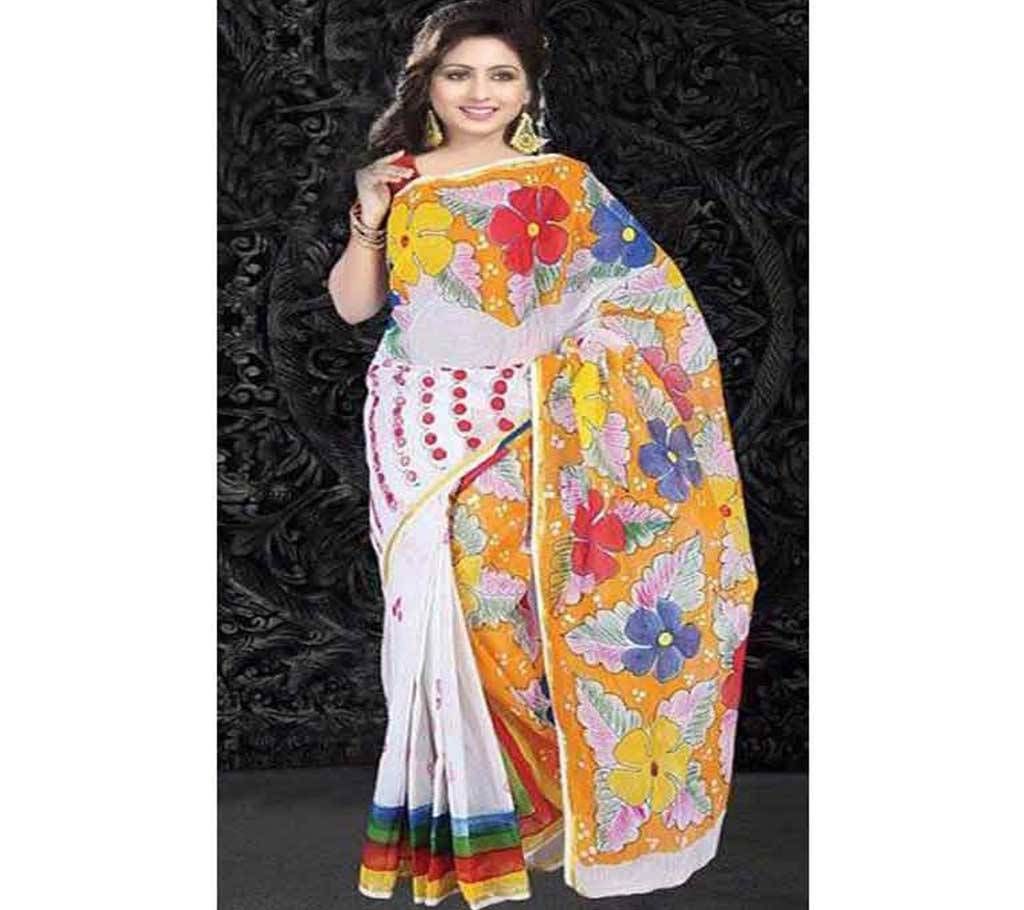 Hand Printed Cotton Sharee with blouse piece 