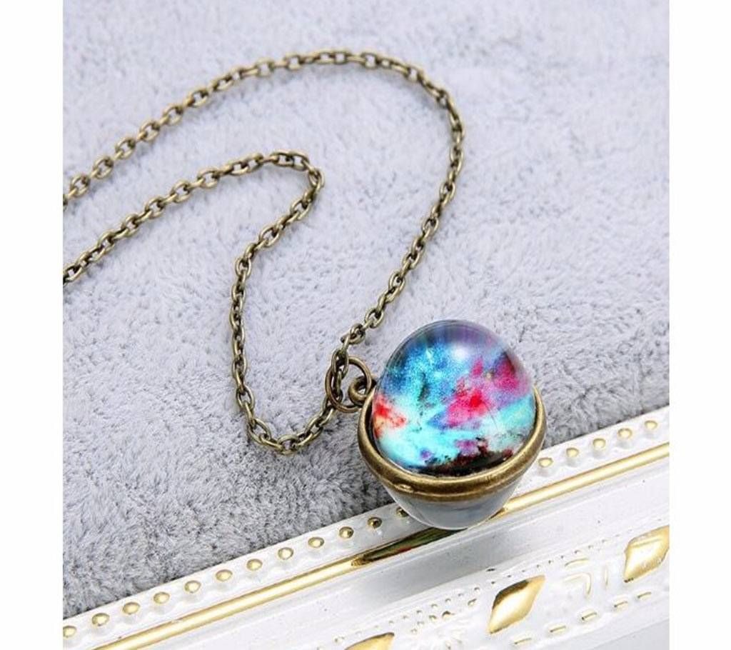Universe  Double-sided Glass ball Necklaces pendants For Men&Women