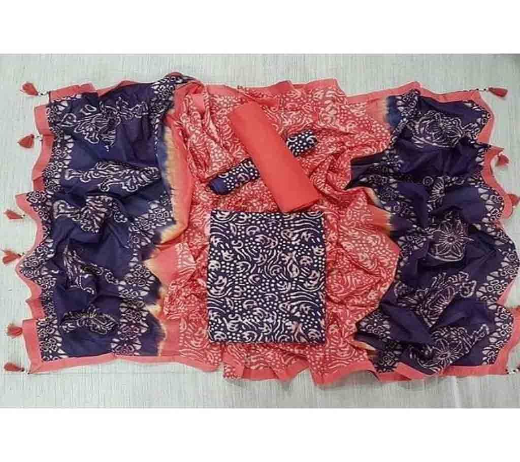 Bexi Voil Leach Vegetable Batik Three Piece For Women-30