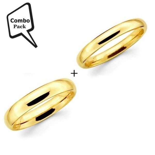 Pack of 2 Couple Gold Plated Finger Ring