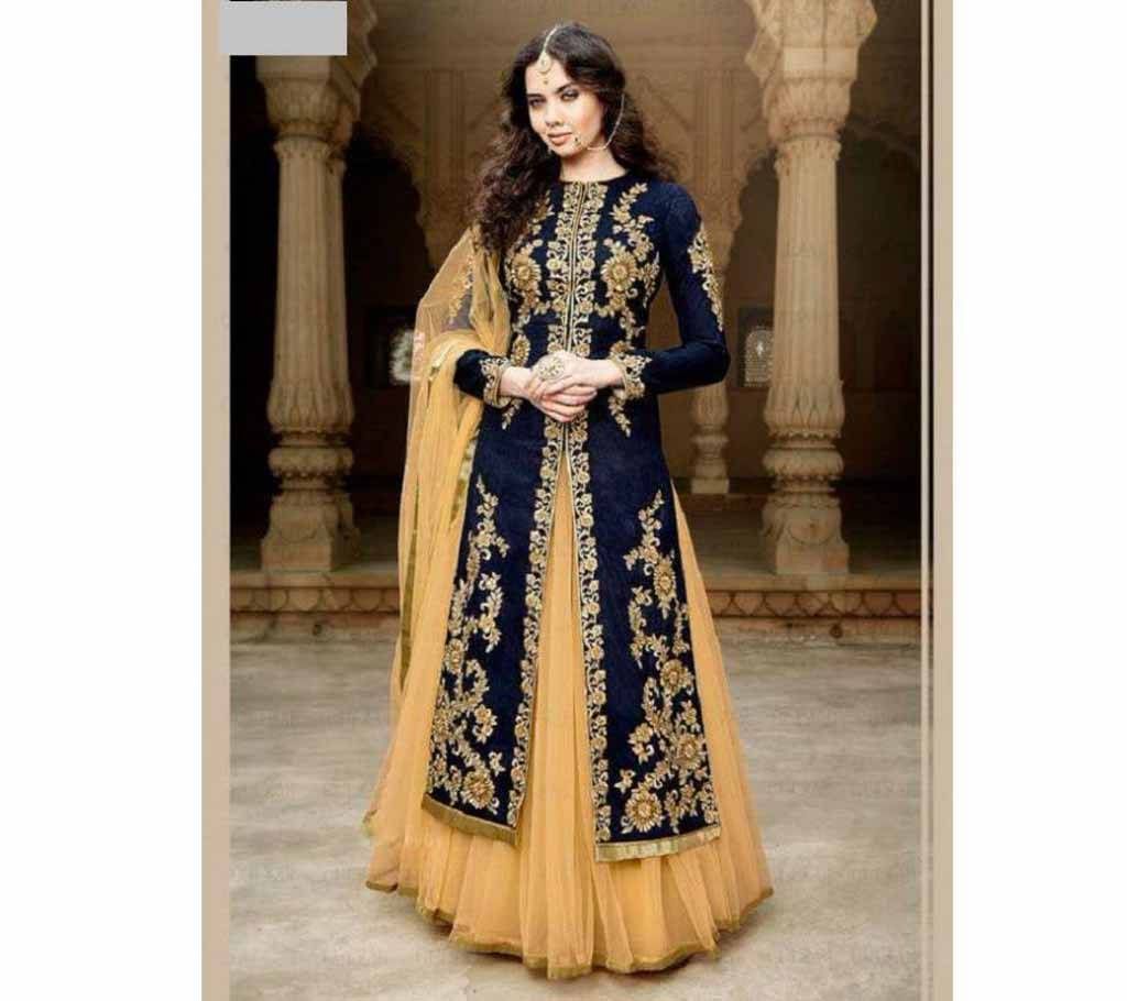 Georgette Embroidered Semi Ready  Dress