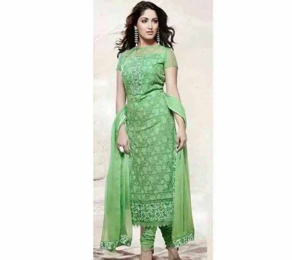 Unstitched Embroidery Mixed Cotton Three Piece (Copy)
