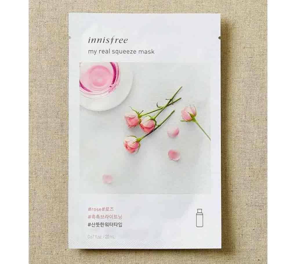 Innisfree Korea, My Real Squeeze Mask Rose  1 Sheet 20 ml