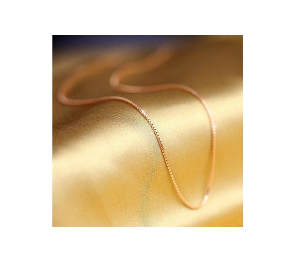 HOT Brand Women's Fashion Fine Jewelry Rose Gold Collares Box Chain Necklace For Men Women
