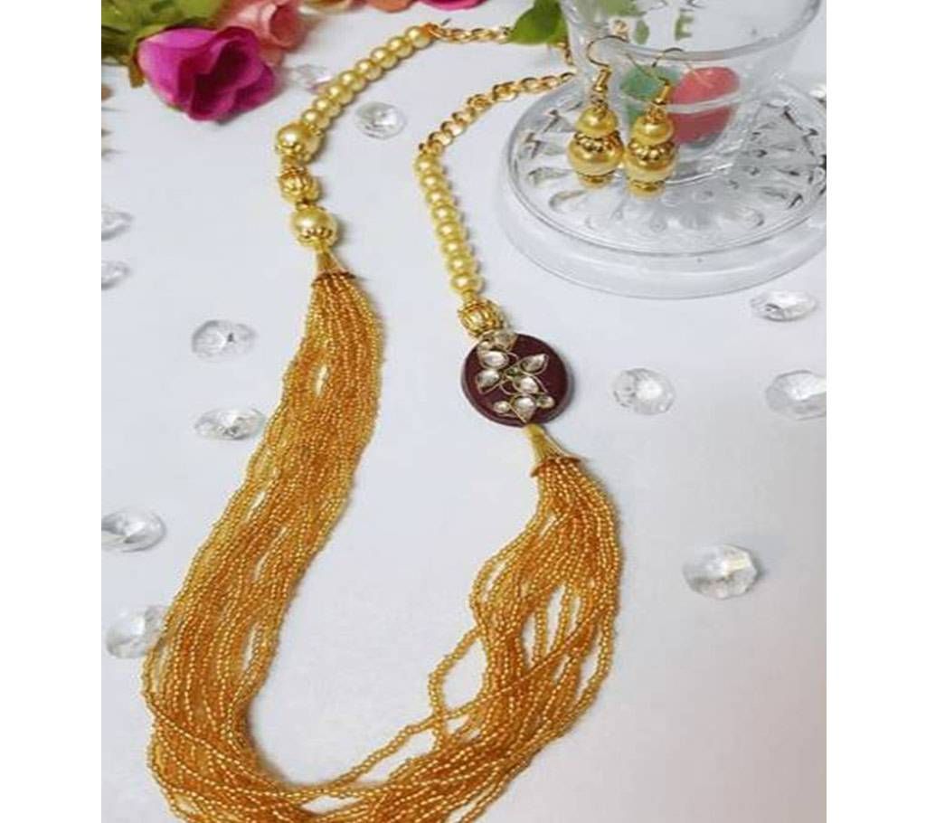 Golden Pearl Necklace Set