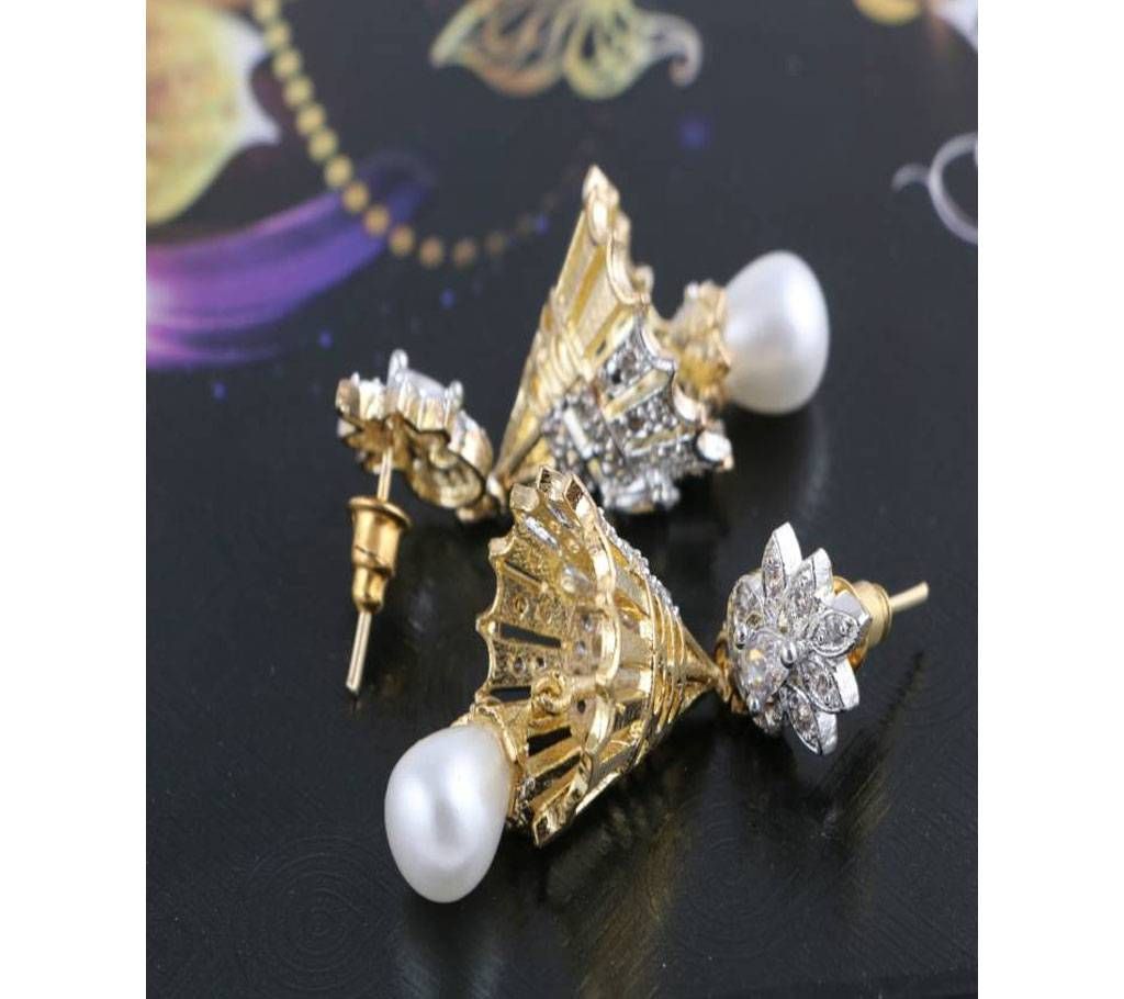 american diamond cut jhumka-651