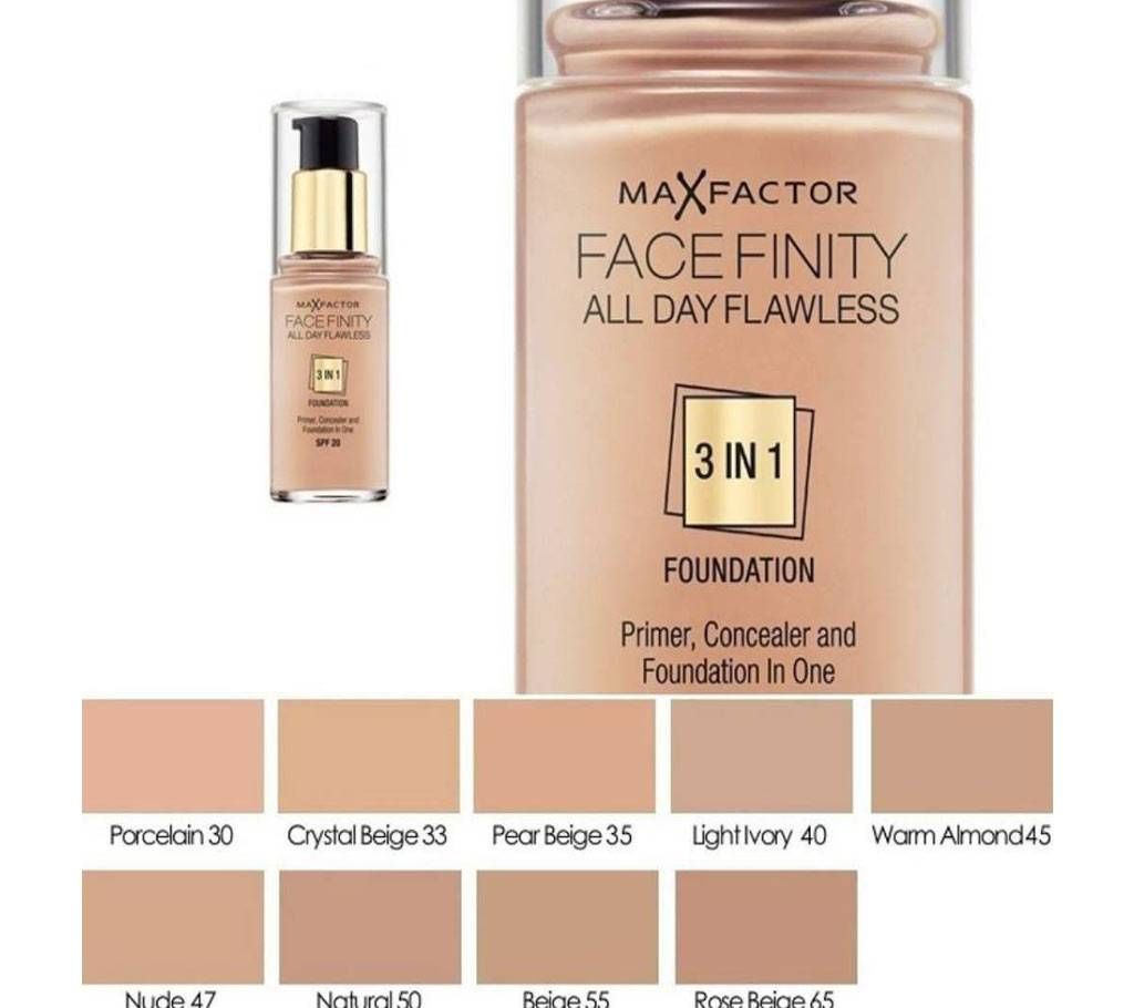 Max Factor Facefinity All Day Flawless 3 In 1 Foundation SPF20 55 Beige Ireland