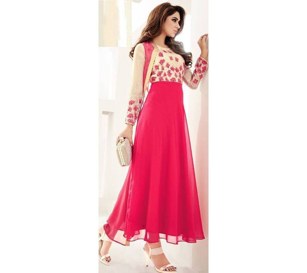 Indian Unstitched Georgette Embroidery three Piece 