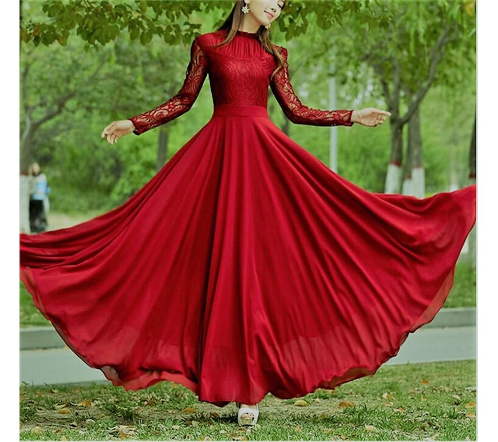 Elegant chiffon party wear gown