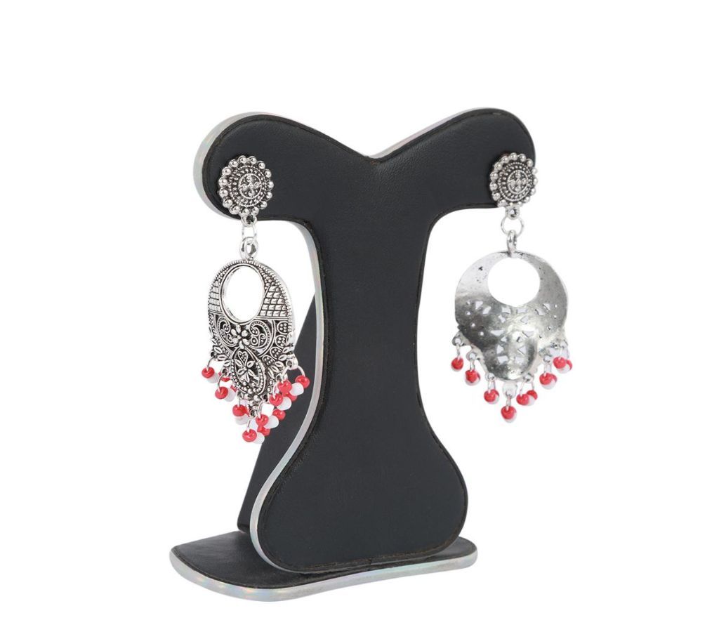 Red & White Combination Kasmiri Jhumka