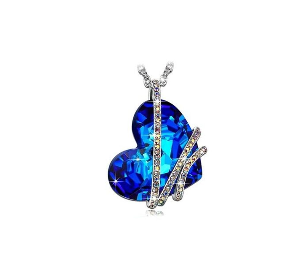 Blue Stone  heart design Necklaces for Women