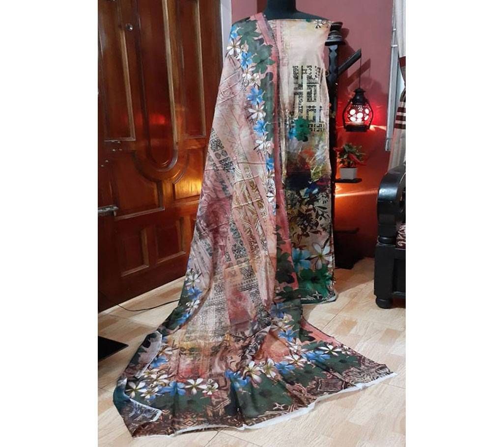 Pakistani Digital Print Unstitched Three-piece