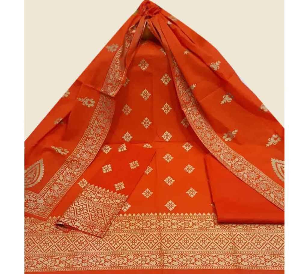 Unstitched Regular Design Pure Cotton Print Three-Piece