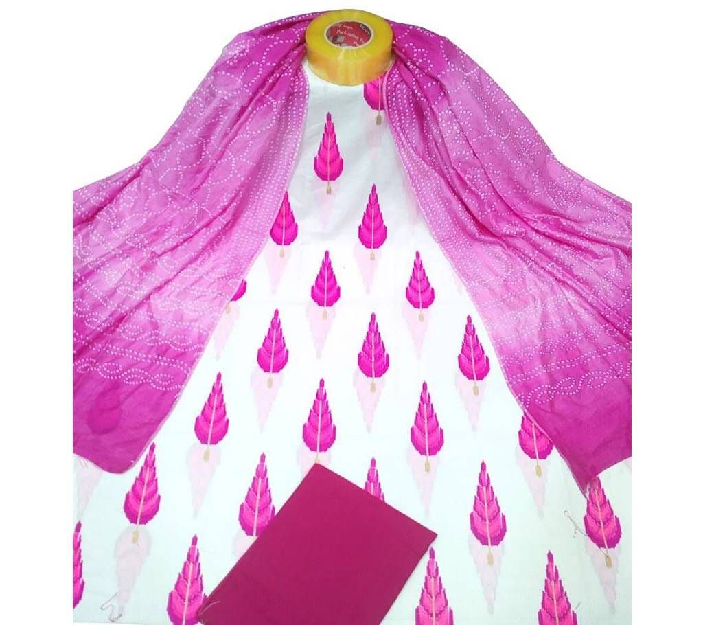Unstitched skin printed cotton salwar kameez st-1031