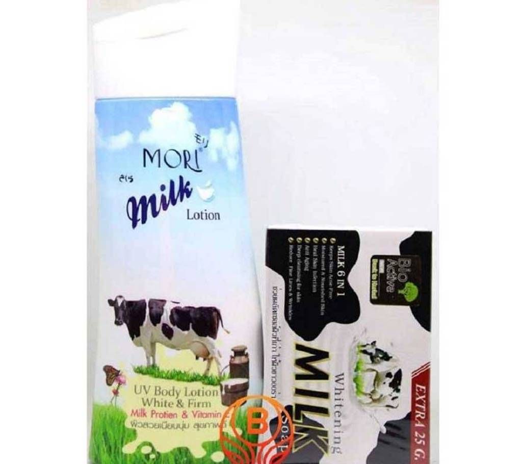 MORI MILK LOTION AND WHITINING MILK SOAP SET - THAILAND