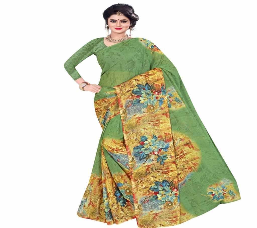 Indian Medium Sea Green Silk Printed saree For women (Copy)