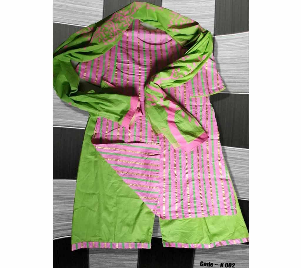 Unstitched Katan slawar Kameez for women 