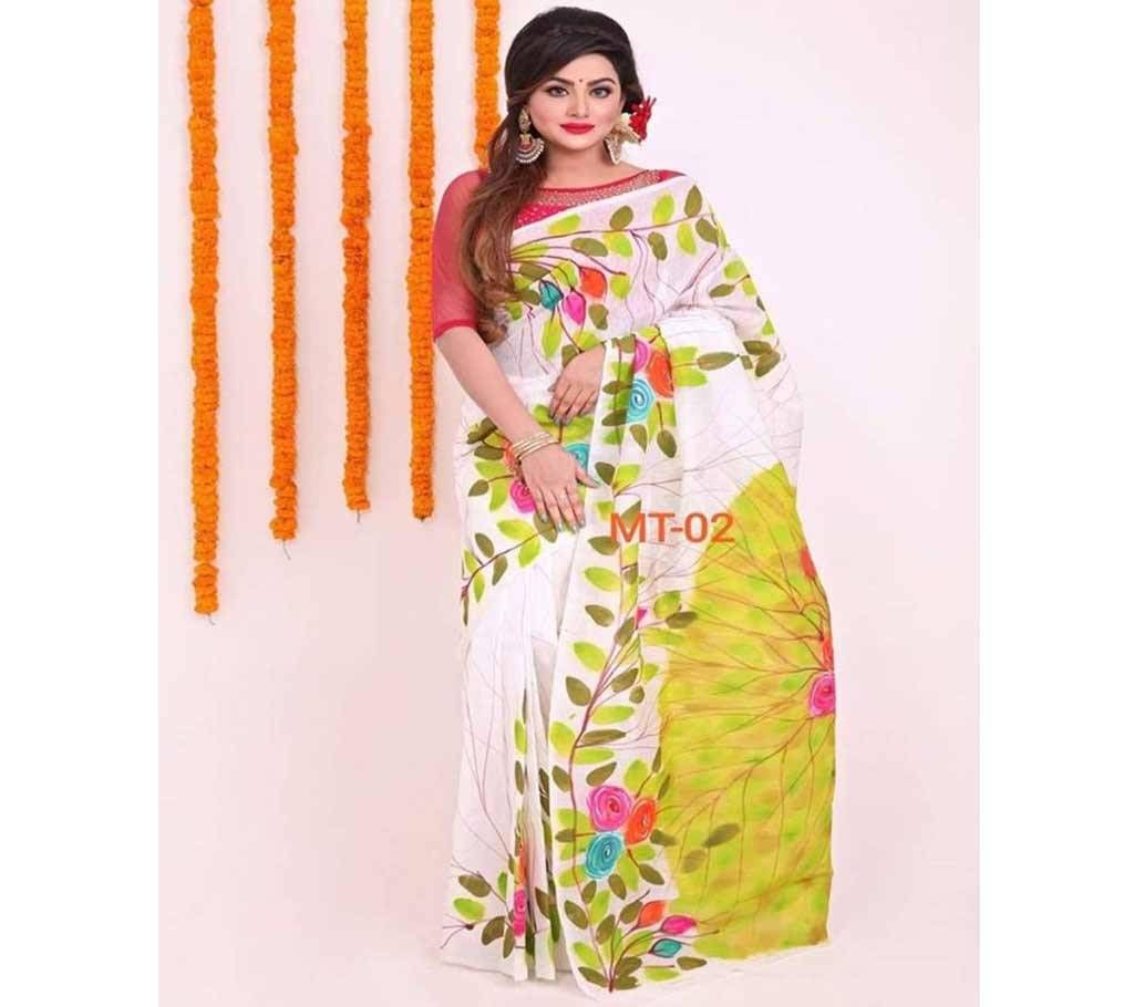 Indian Skin Print Emboidery Saree