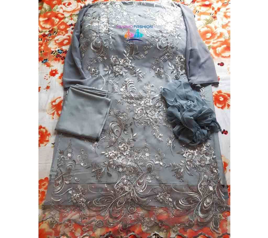Unstitched Georgette 4Pcs Ash