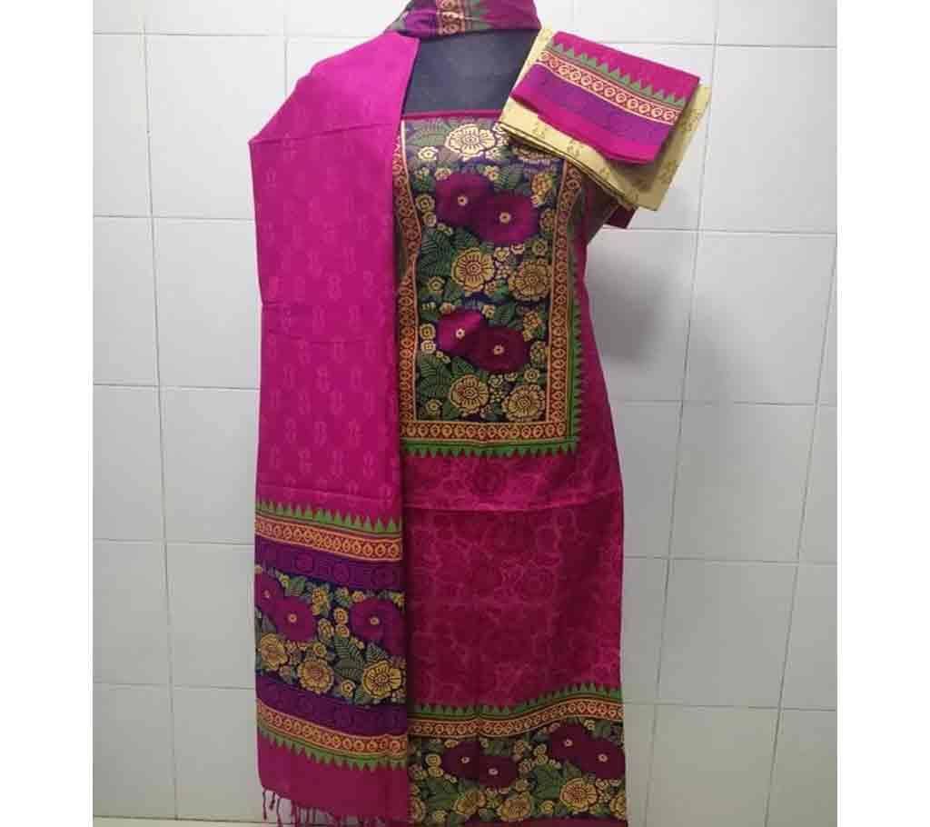 Unstitched Print Cotton Three Piece Mix 0