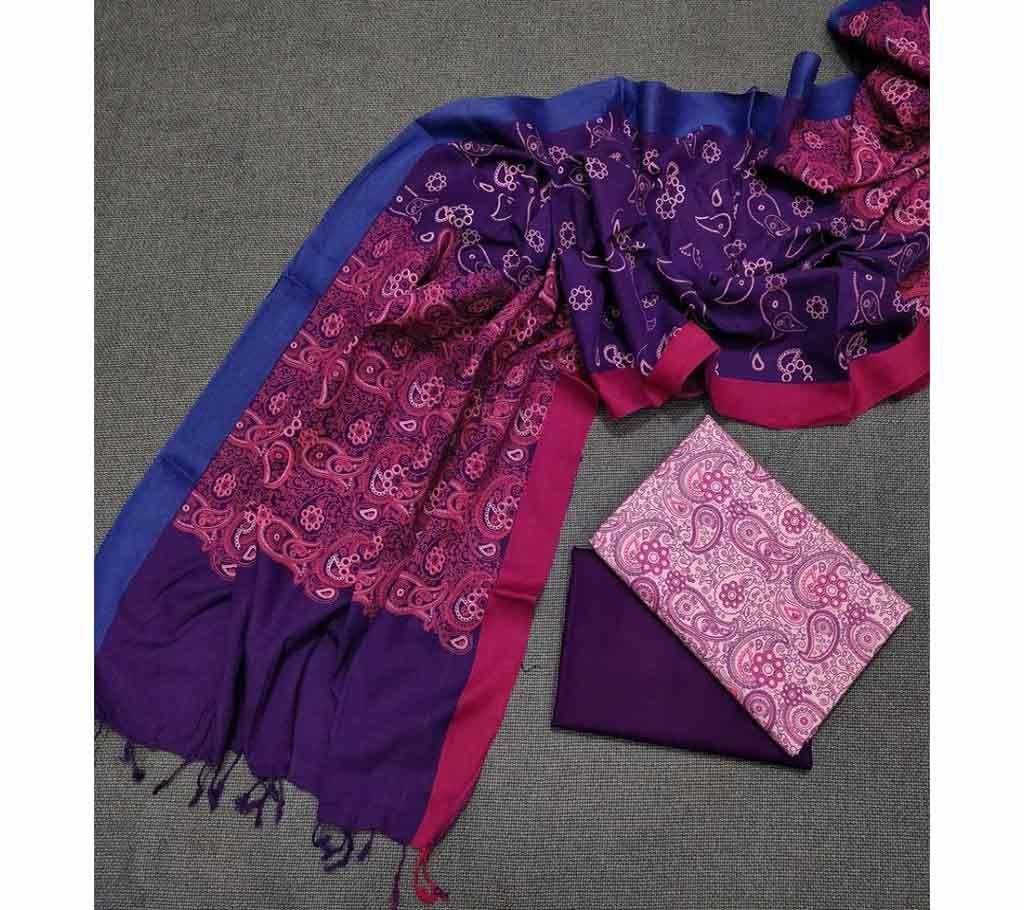 Unstitched Tat Original Cotton Multi Color Deshi Shalwar Kameez-14