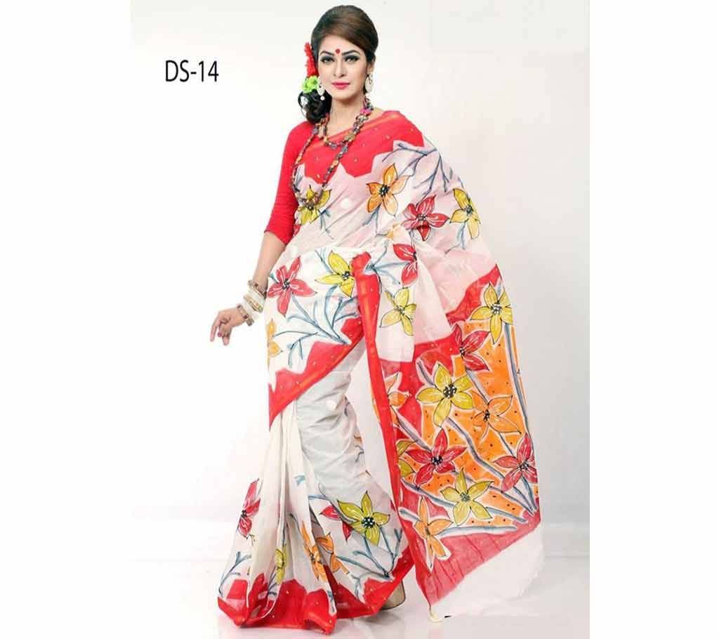 Multicolour Half Silk Saree with Blouse Piece for Women-17