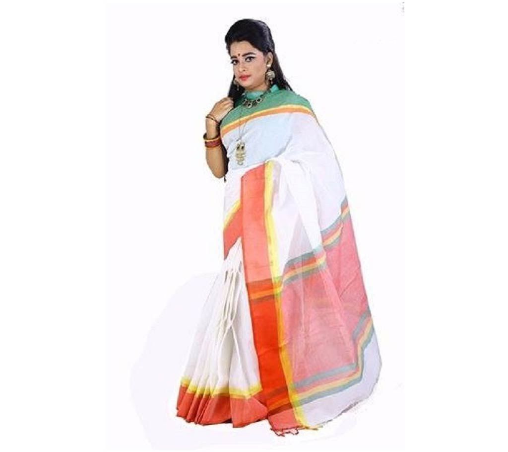 White cotton sharee