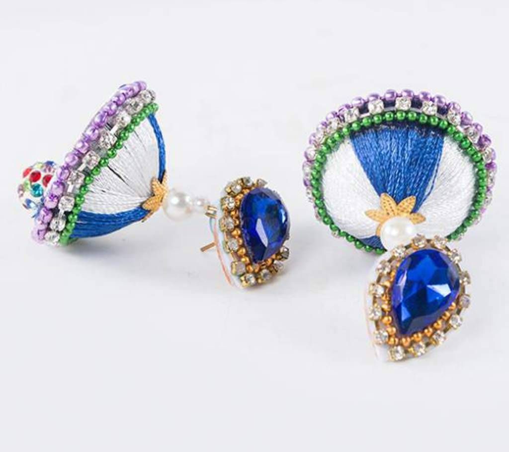 Multi Color Silk Thread Earring
