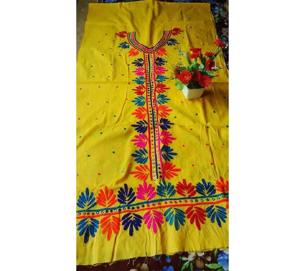 Un stitched cotton embroidery one piece 