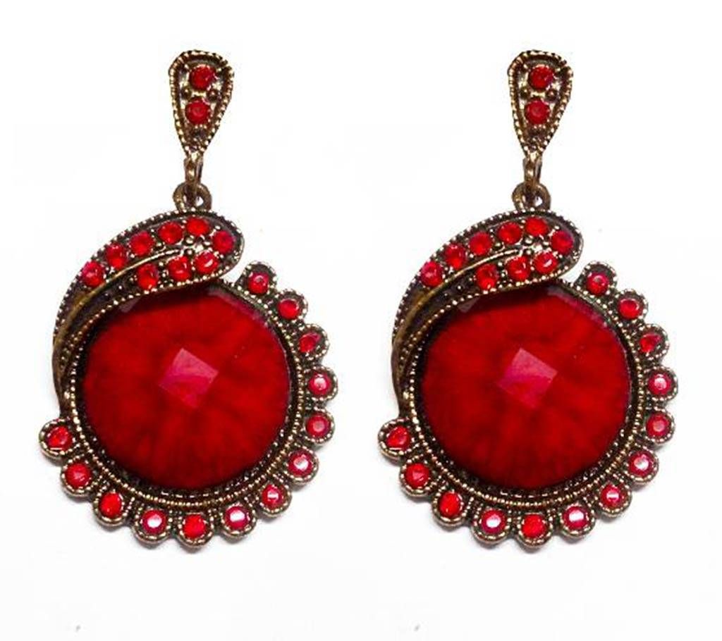 Red crystal earrings