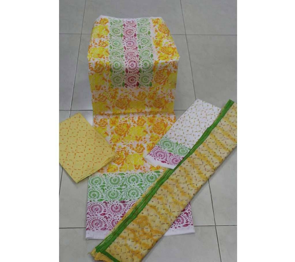 Unstitched block three pc