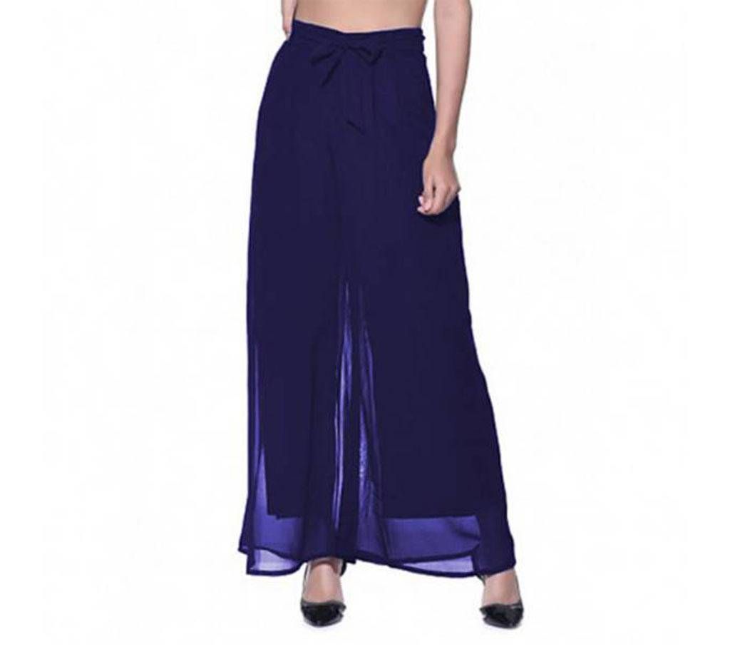 Women Georgette Palazzo-Navy Blue