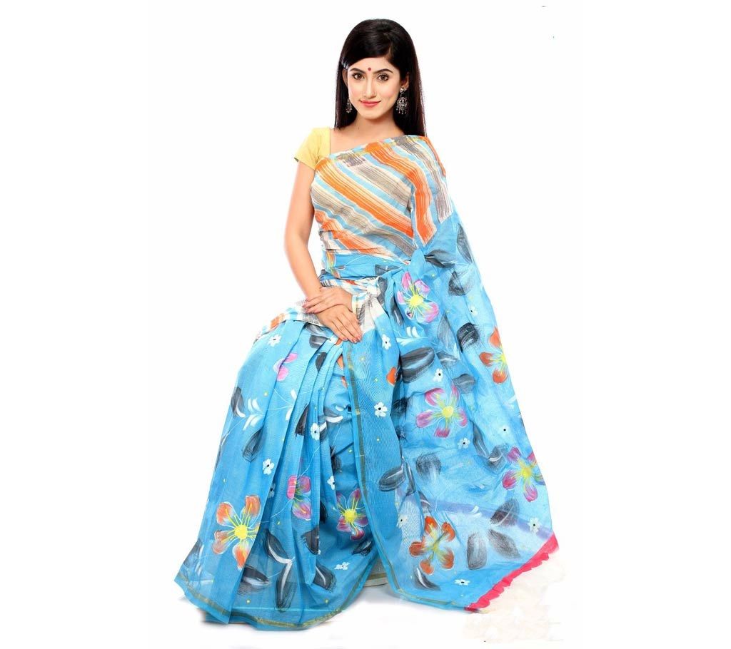Three Shade Printed Kota Cotton Sharee