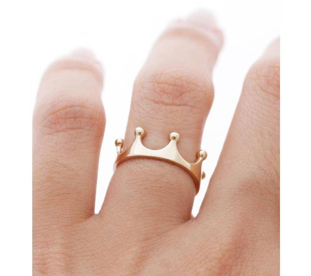 Princess crown Finger ring golden