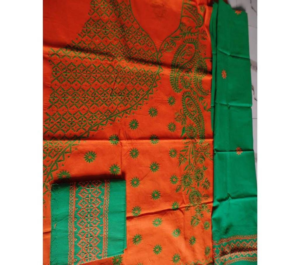 Hand Crafted Unstitched Cotton Salwar Kameez