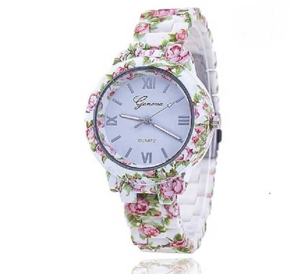 White Analog Bracelet Watch for Women