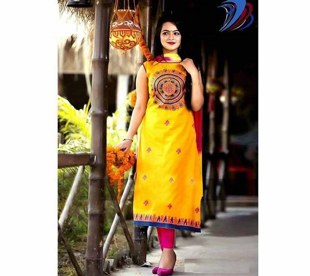 unstitched block printed cotton replica salwar kameez seblock-602