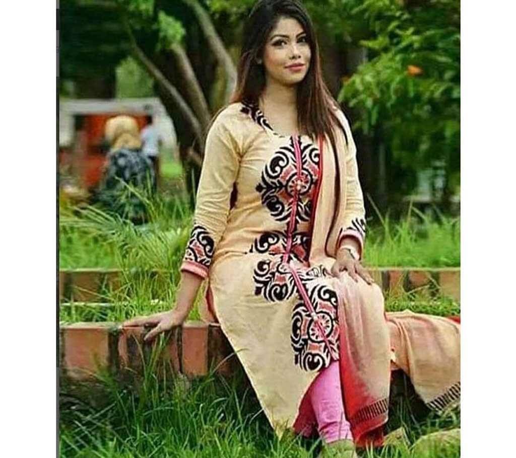 Cotton Unstiched Block Printed Salwar Kameez