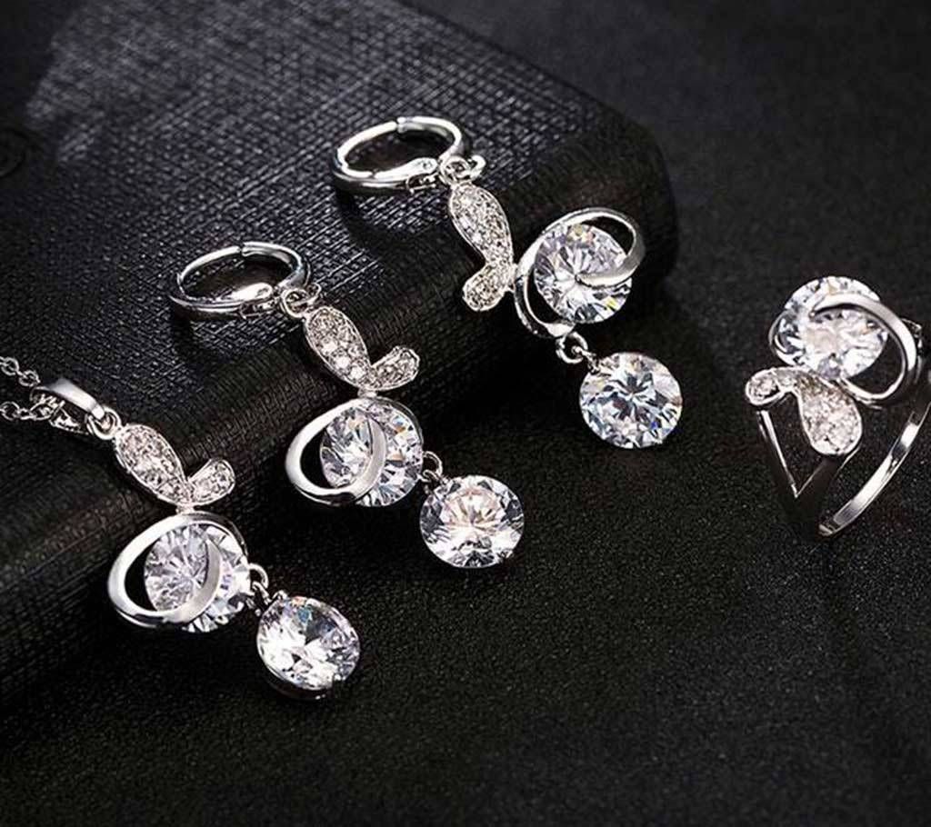 White Gold Plated Jewellery Set