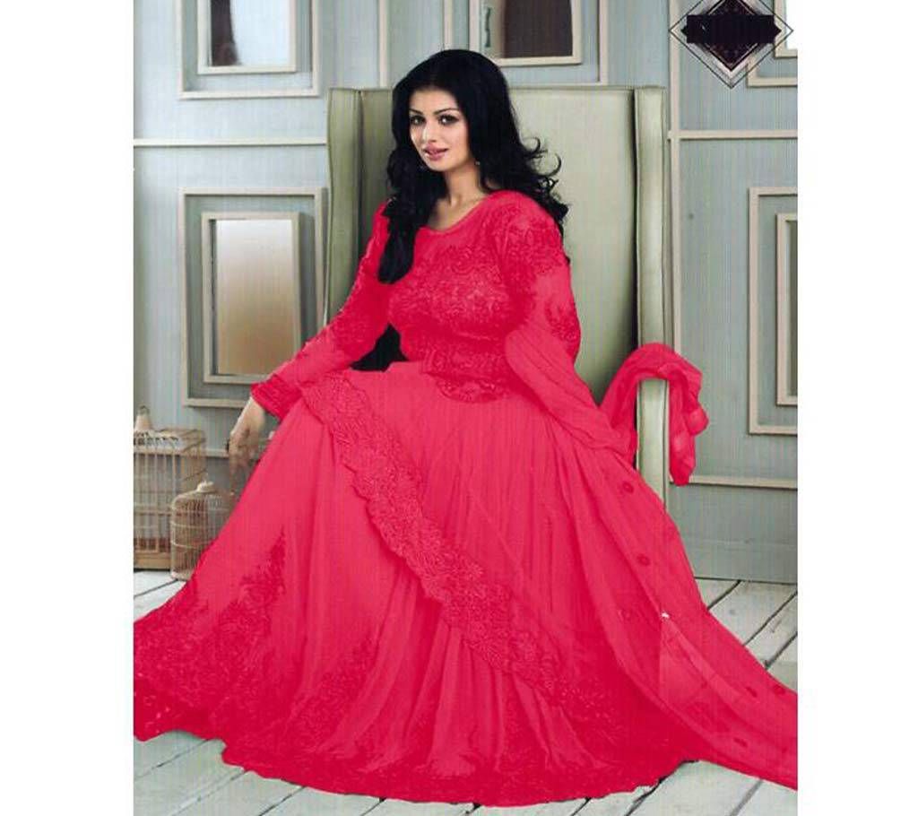 Georgette Semi Stitched Gown - Pink