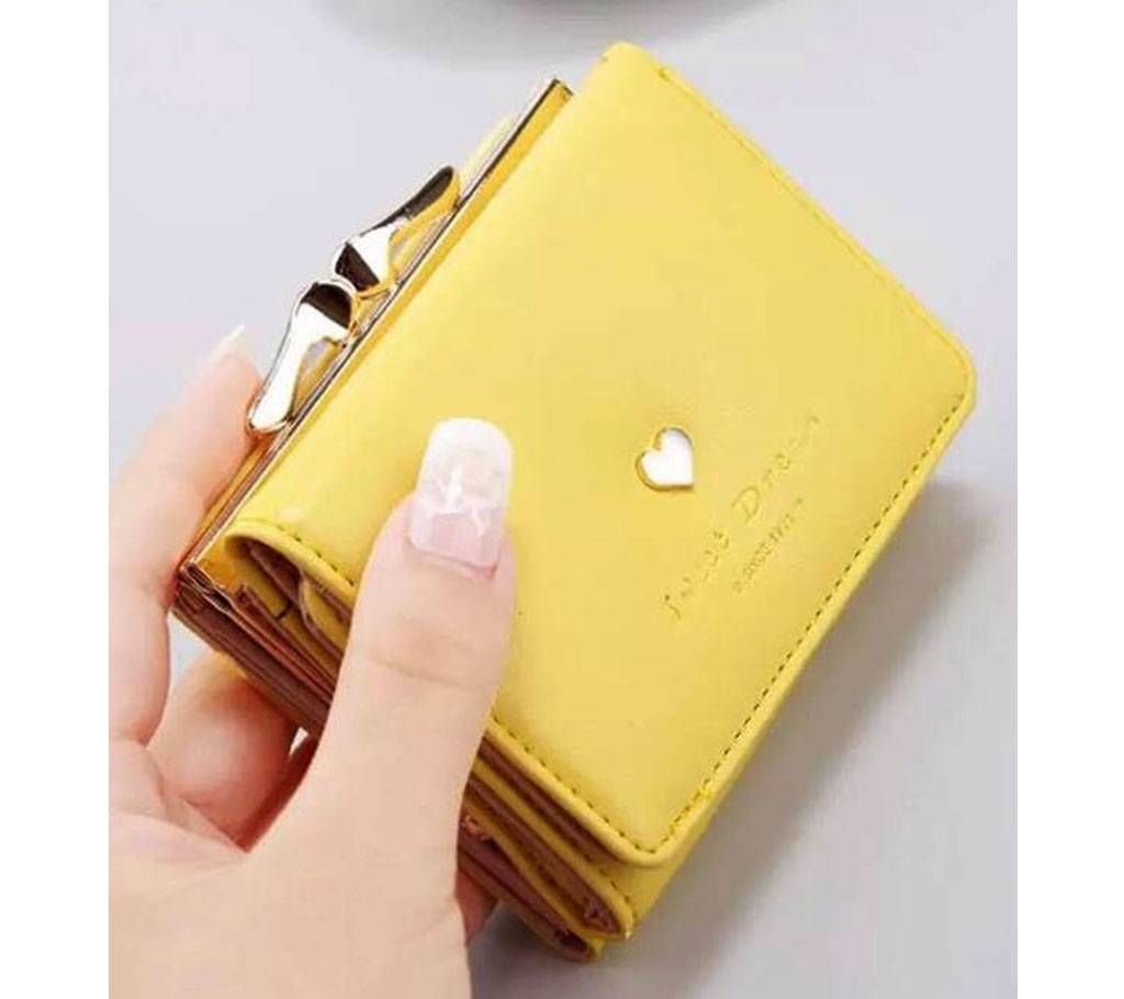 Logo PU leather 3 Parts wallet and card holder (Yellow)