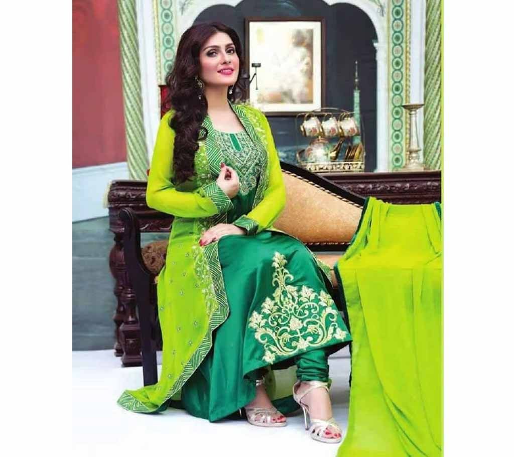 Unstitched Green & Lamon Georgette Salwar Kameez For Women copy