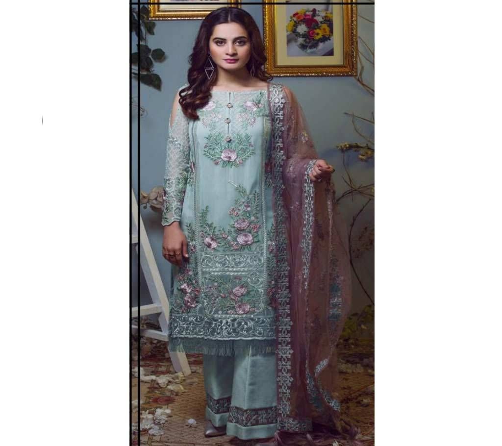 Unstitched Three Piece TAJ009 Tiffany Blue 3pc-KLC1975-5U6U 6024 1A00