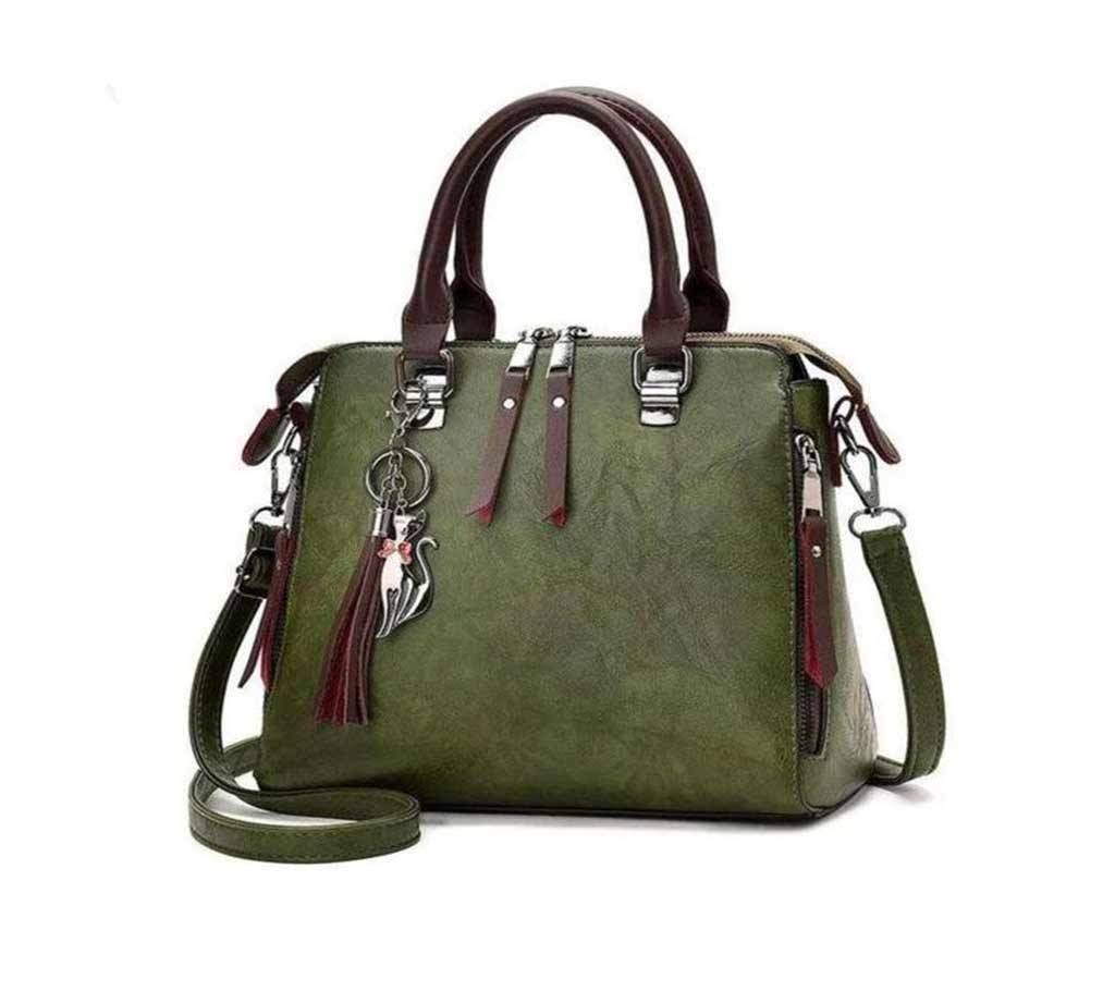 Women  PU leather handbag, shulder bag (1828) Olive green