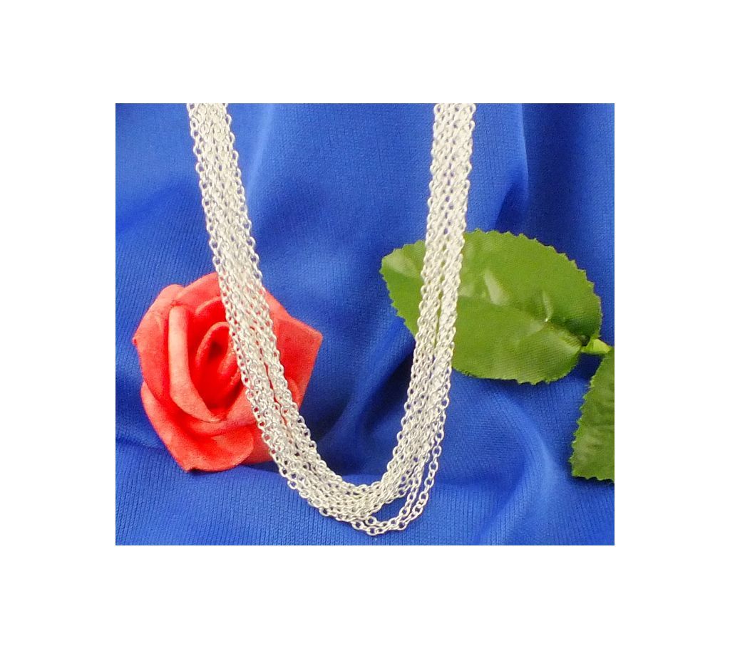 SHUANGR Hot Sale Fashion New Arrival Long Necklace Silver Color Figaro Chain Necklace 1 piece