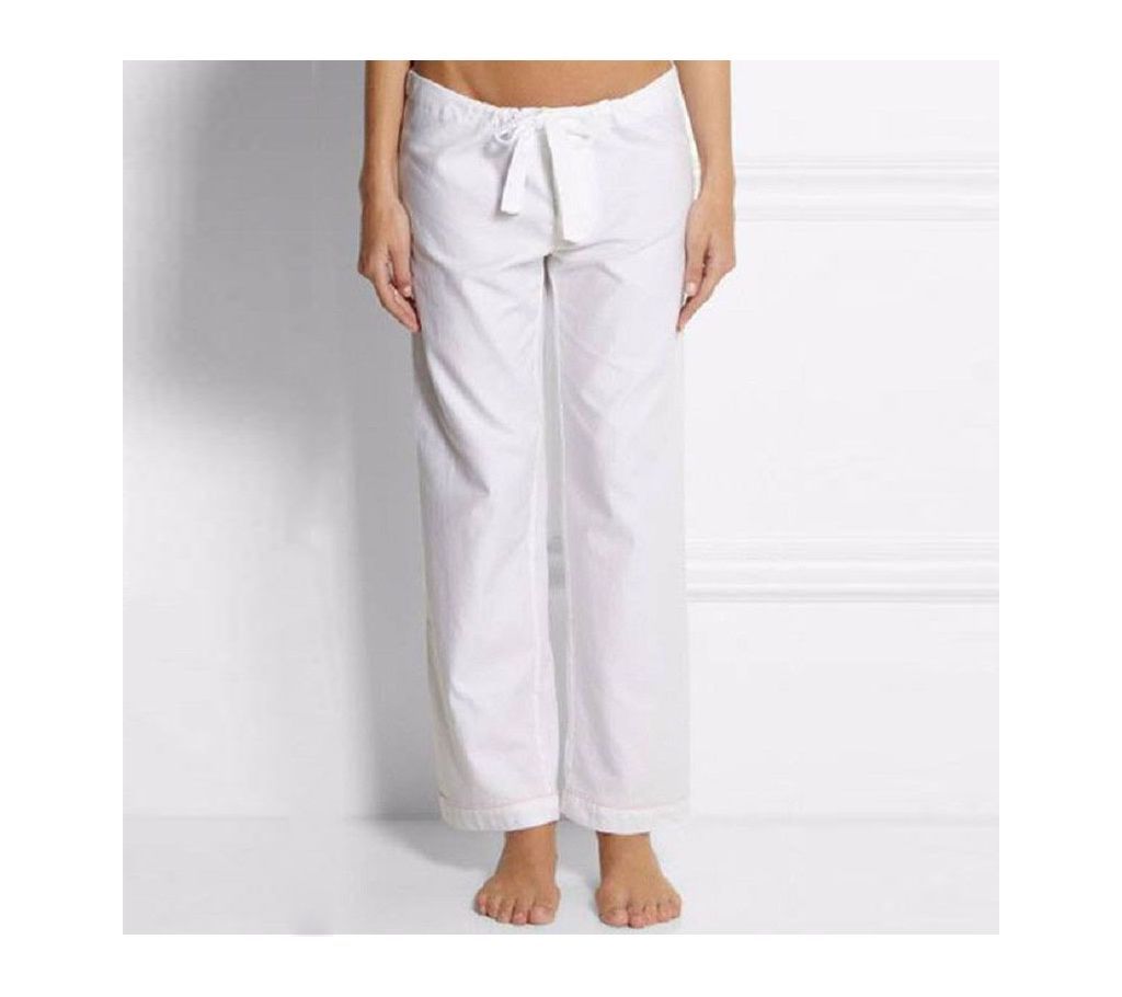 White Cotton Pajama for Women