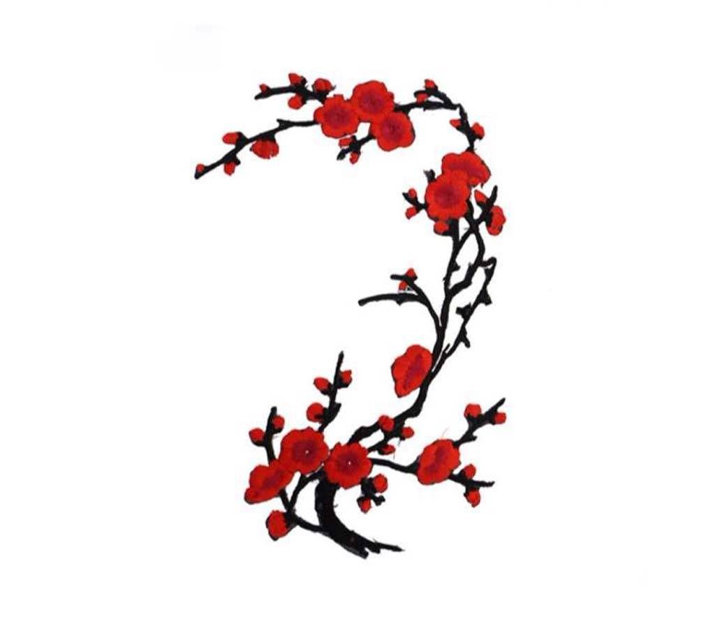 Plum Blossom Flower Applique Clothing Embroidery Patch Fabric Sticker
