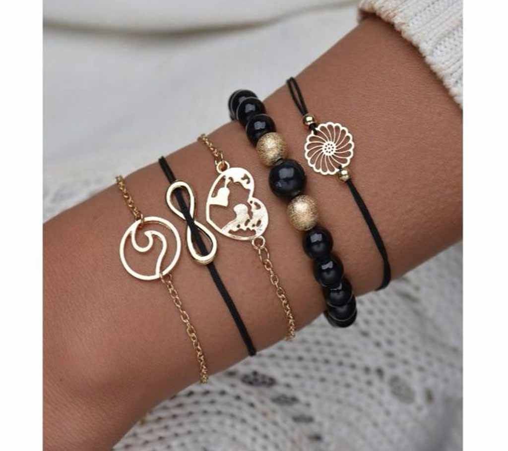 5PCS/Set Boho Stone Tassel Bracelets For Women