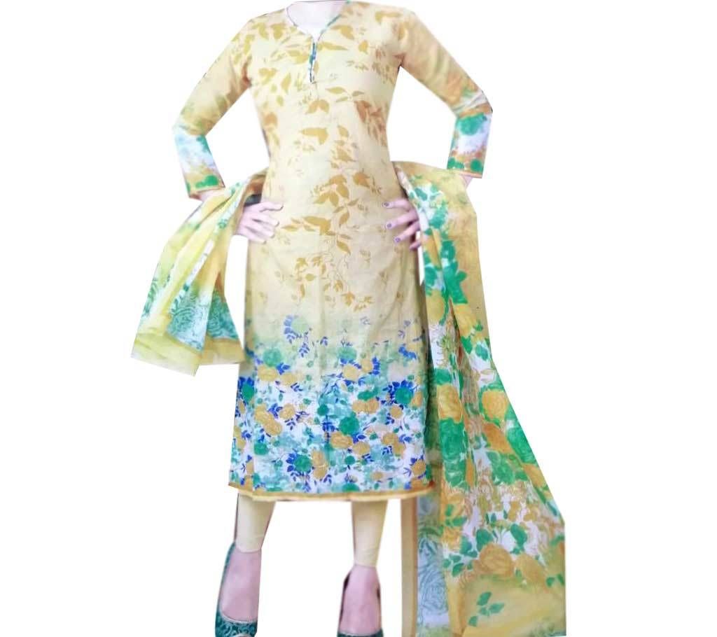 unstiched organdy cotton printed