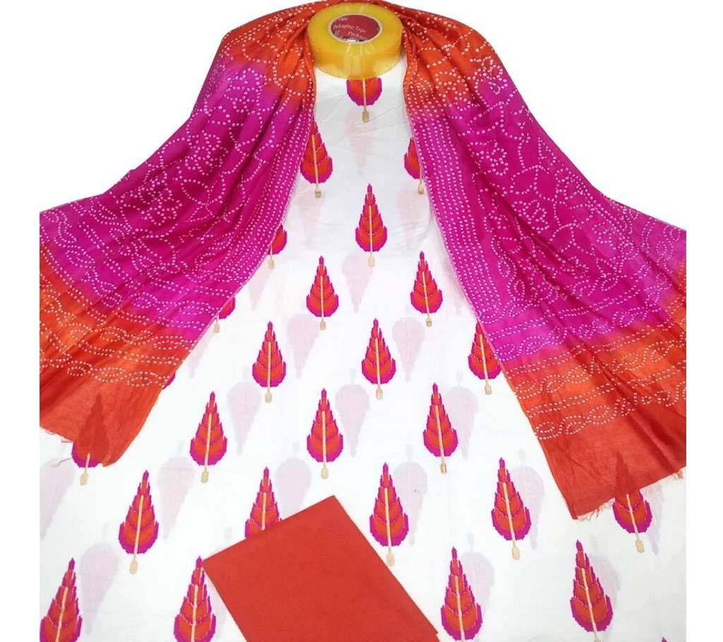 Unstitched skin printed cotton salwar kameez st-1029
